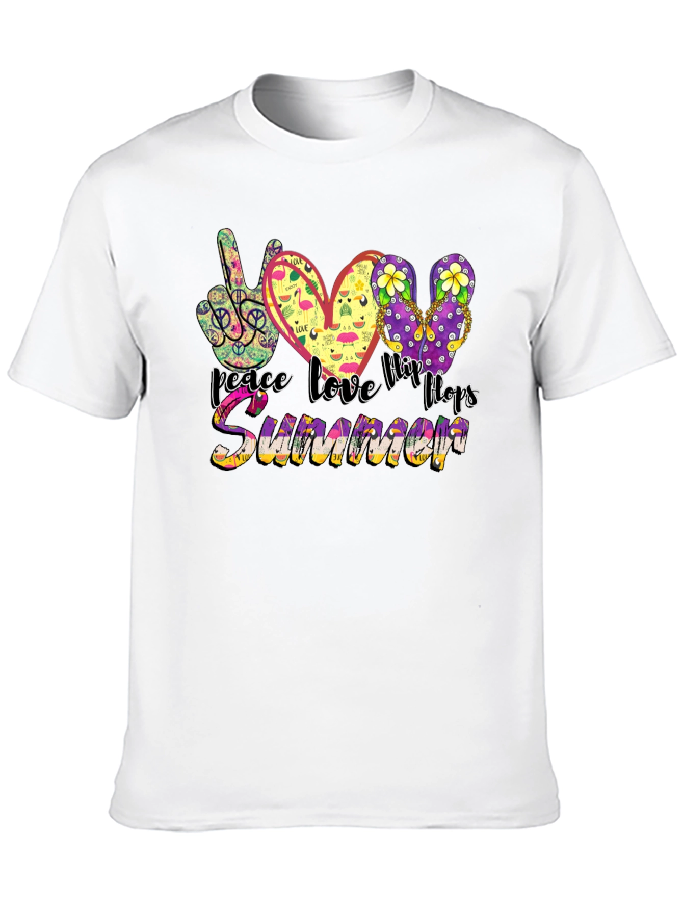 Peace Love Flip Flops Summer Graphic Tee