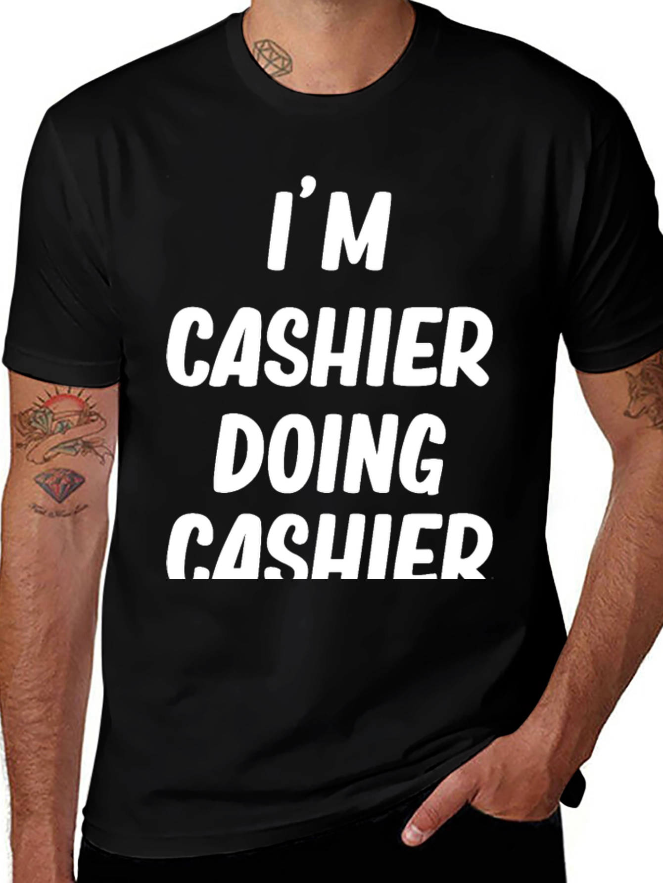 Funny Cashier Job T-Shirt - Im Cashier Doing Cashier