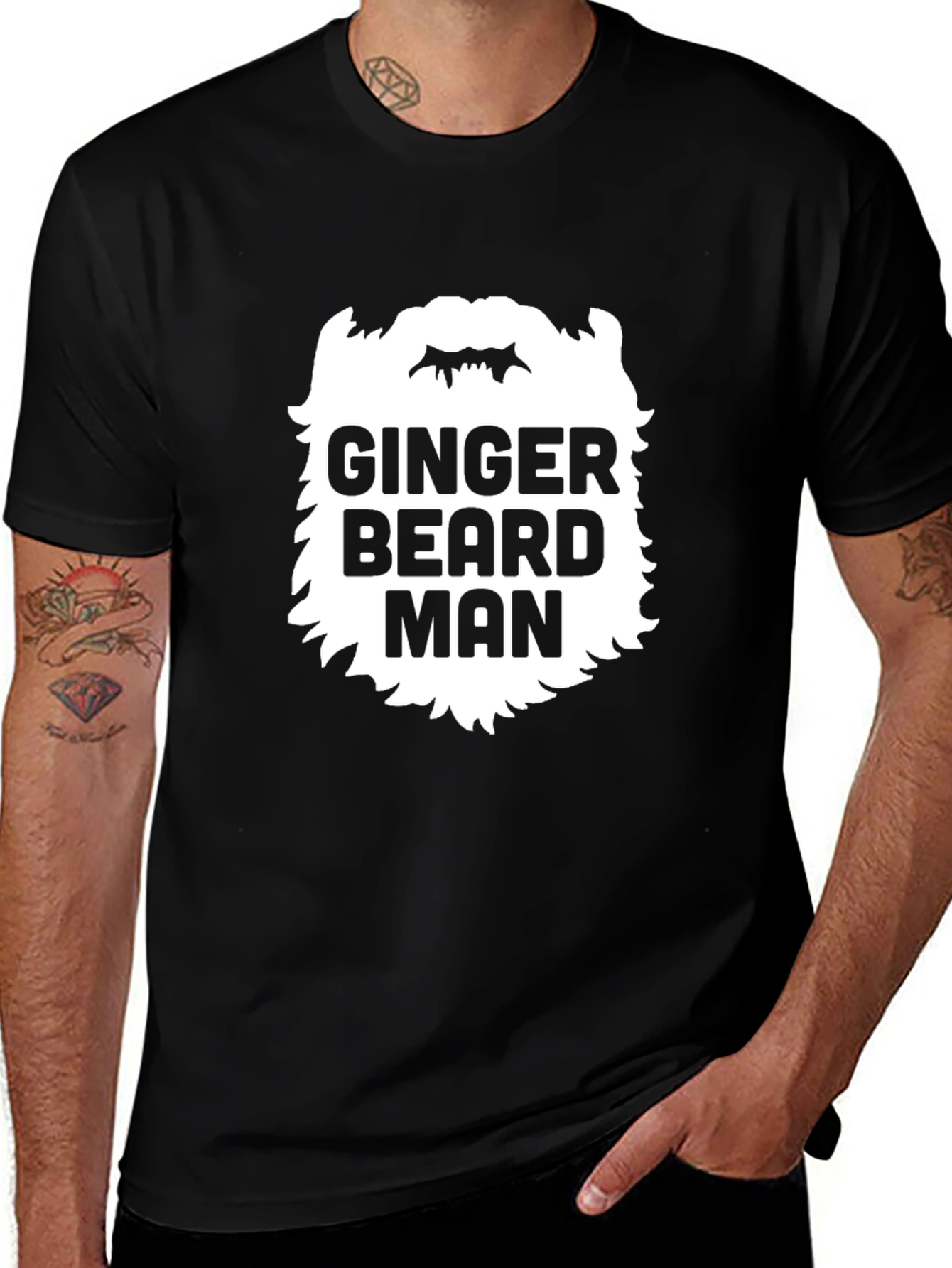 Ginger Beard Man Black T-Shirt - Unique Graphic Tee