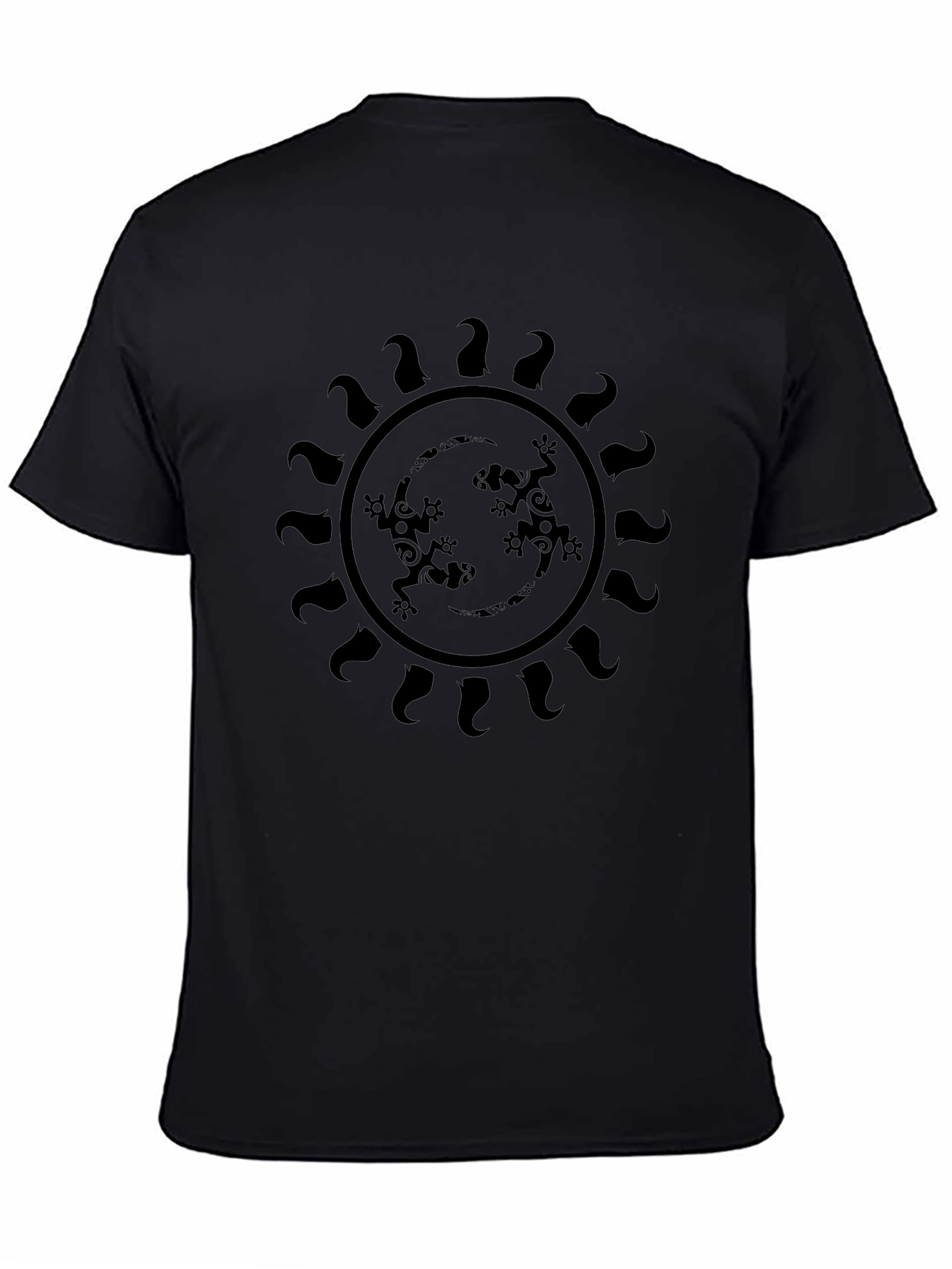 Lizard Sun Graphic Tee - Black Casual Style