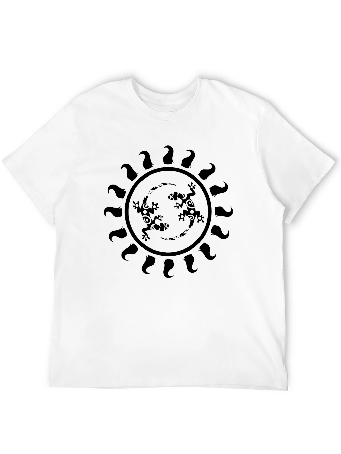 Lizard Sun Graphic Tee - Black Casual Style
