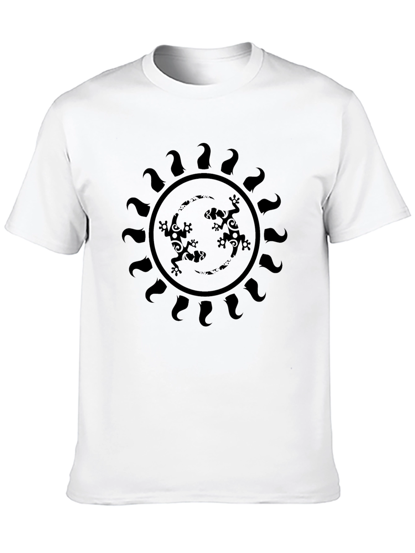 Lizard Sun Graphic Tee - Black Casual Style