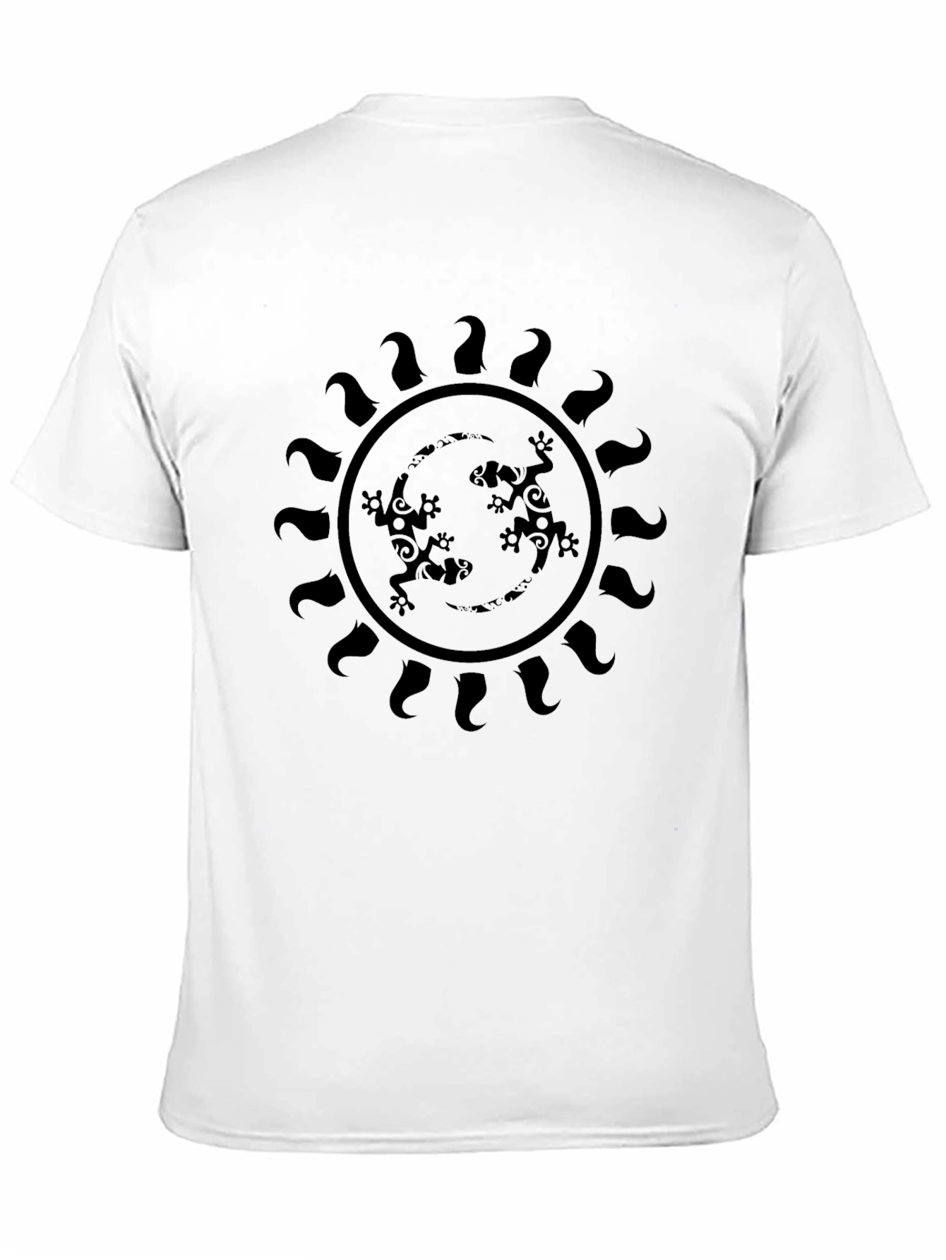 Lizard Sun Graphic Tee - Black Casual Style