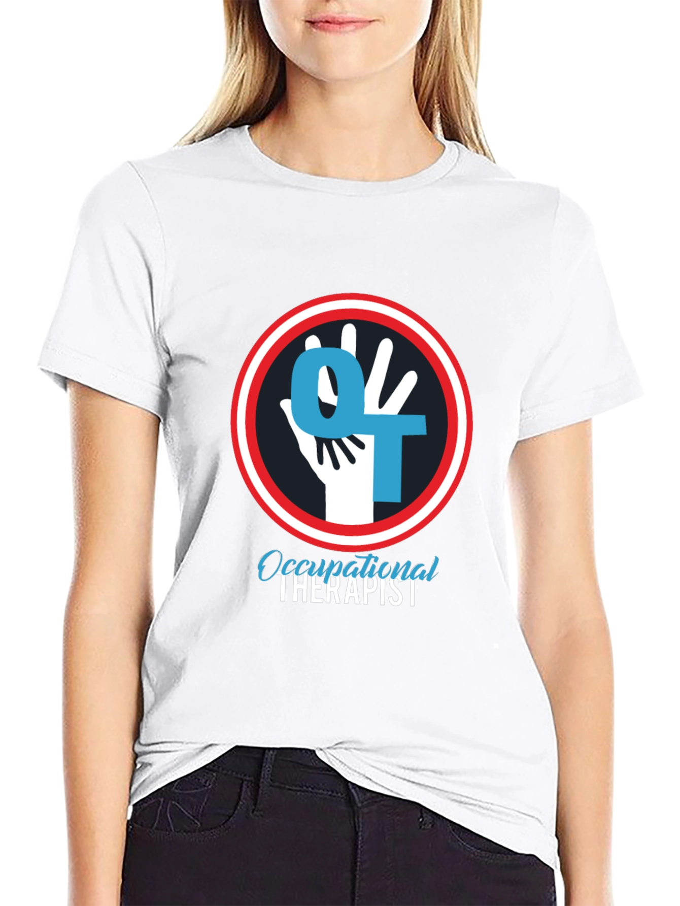 Occupational Therapist T-Shirt - OT Hand Logo Design
