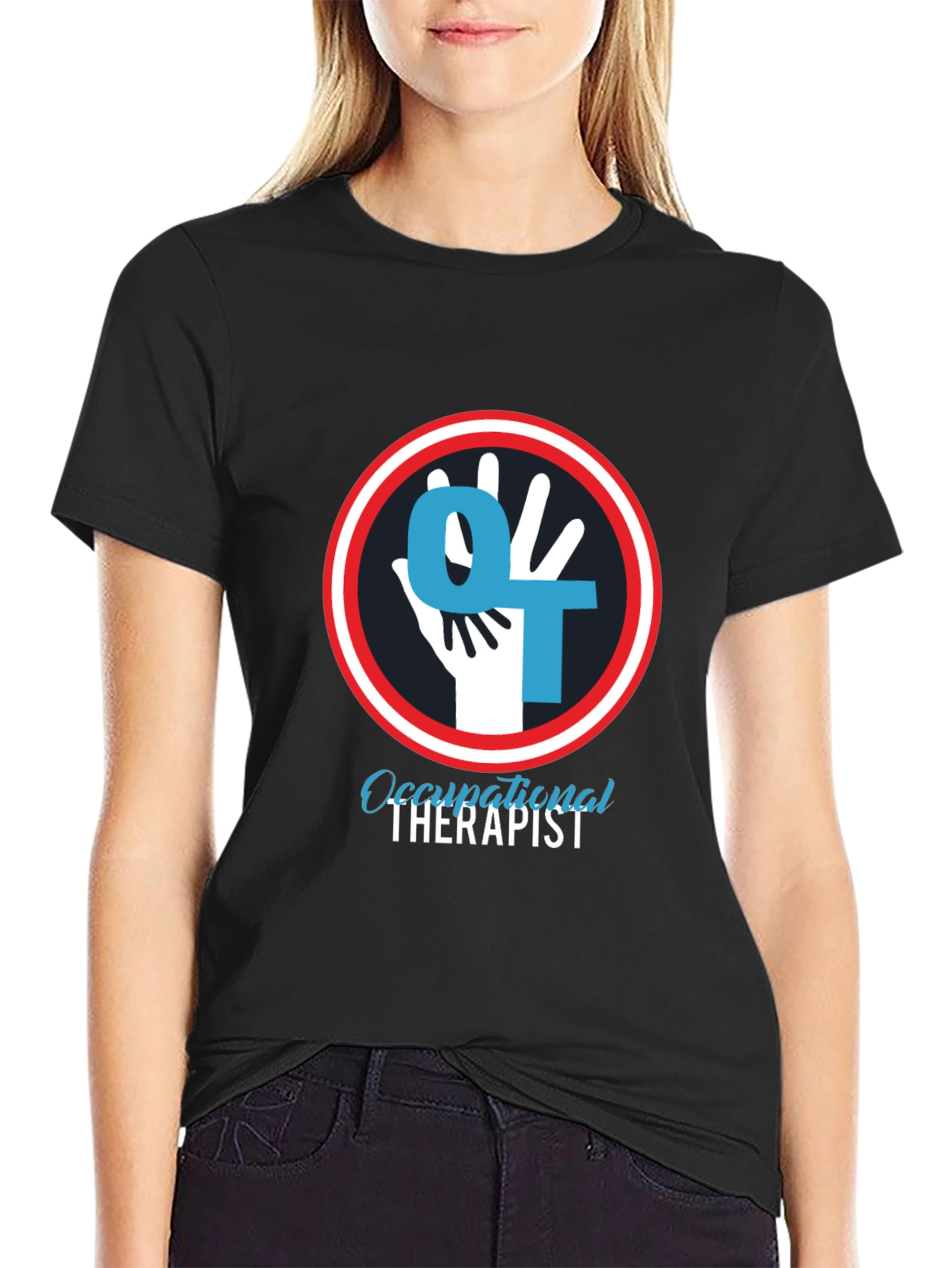 Occupational Therapist T-Shirt - OT Hand Logo Design