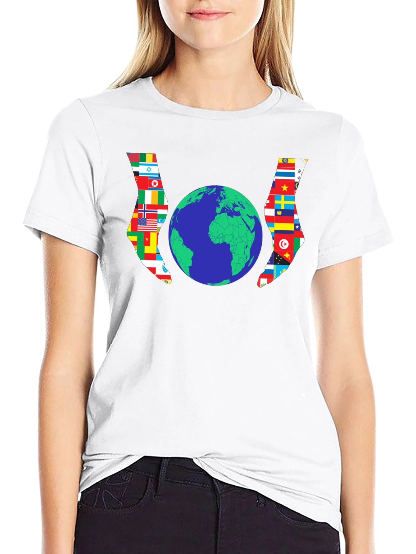 World Flags Globe Graphic Tee