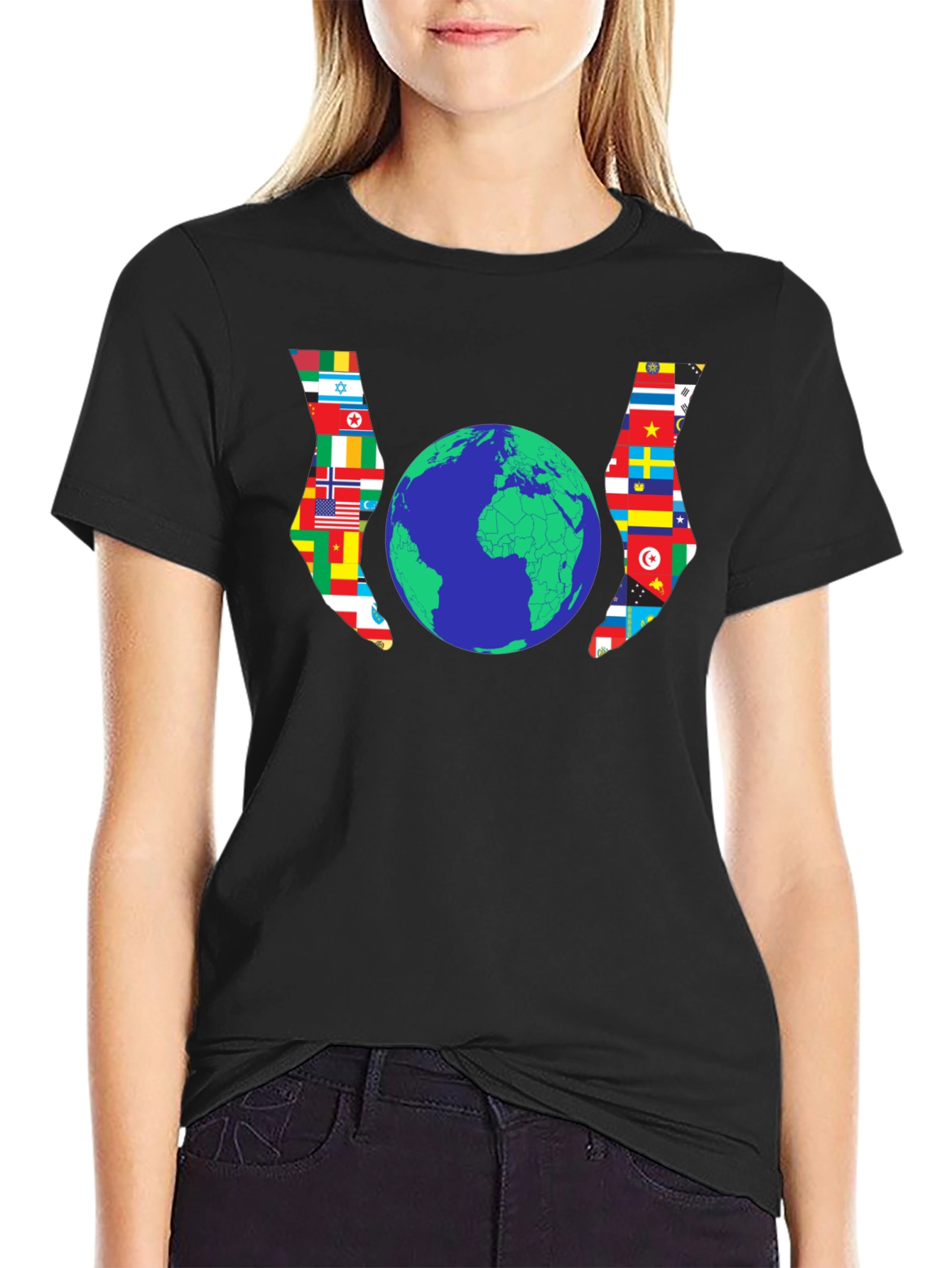 World Flags Globe Graphic Tee