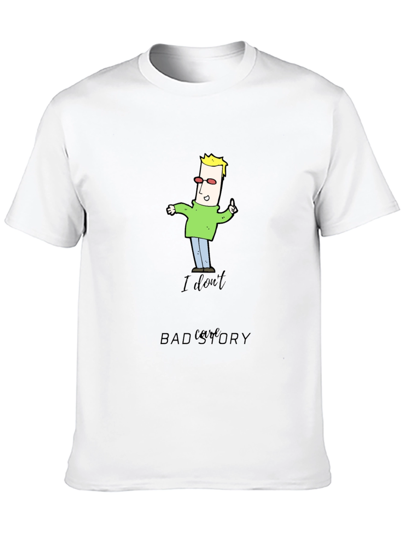 Funny Cartoon Man Black T-Shirt