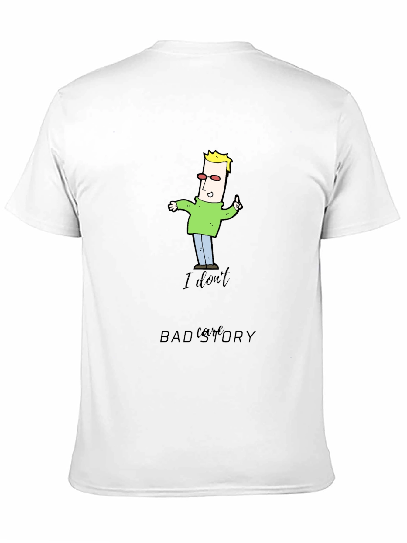 Funny Cartoon Man Black T-Shirt