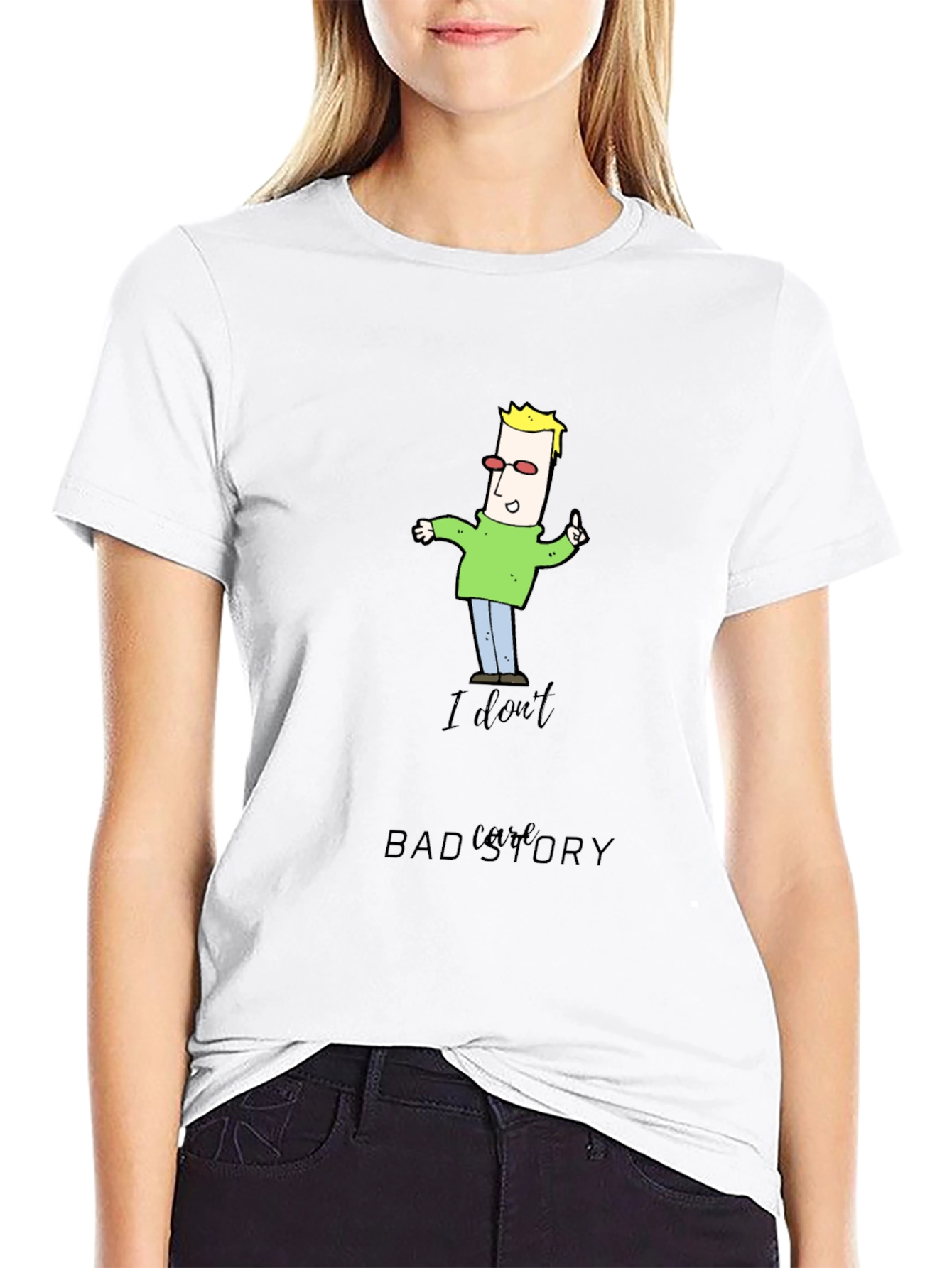Funny Cartoon Man Black T-Shirt