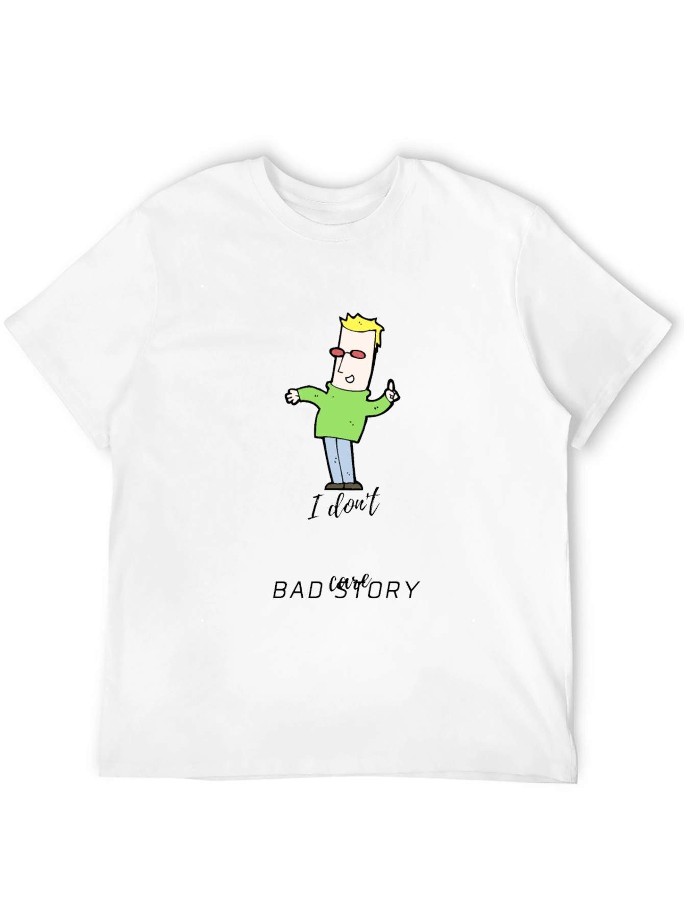 Funny Cartoon Man Black T-Shirt