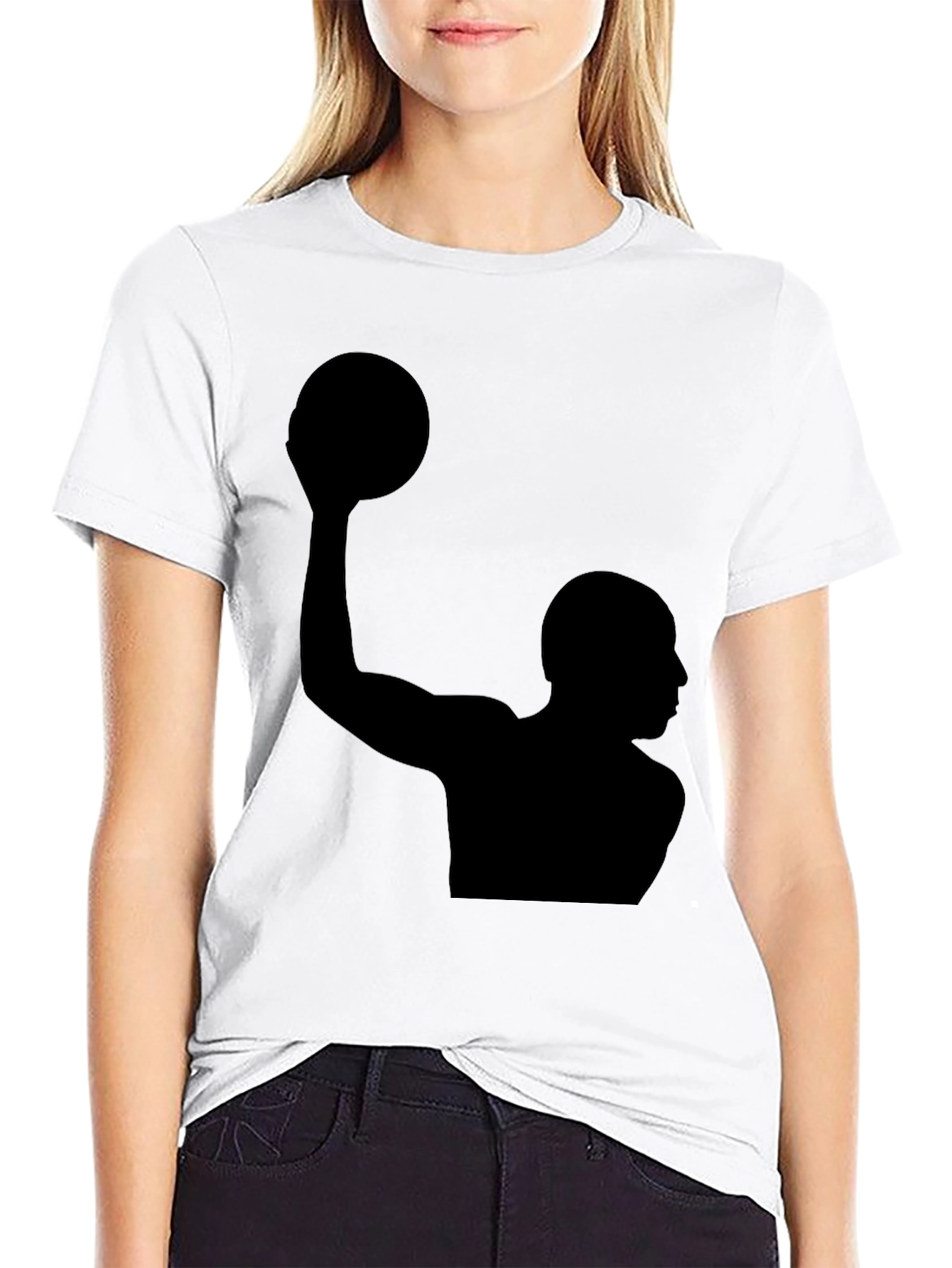 Basketball Silhouette Graphic Tee - Classic Black