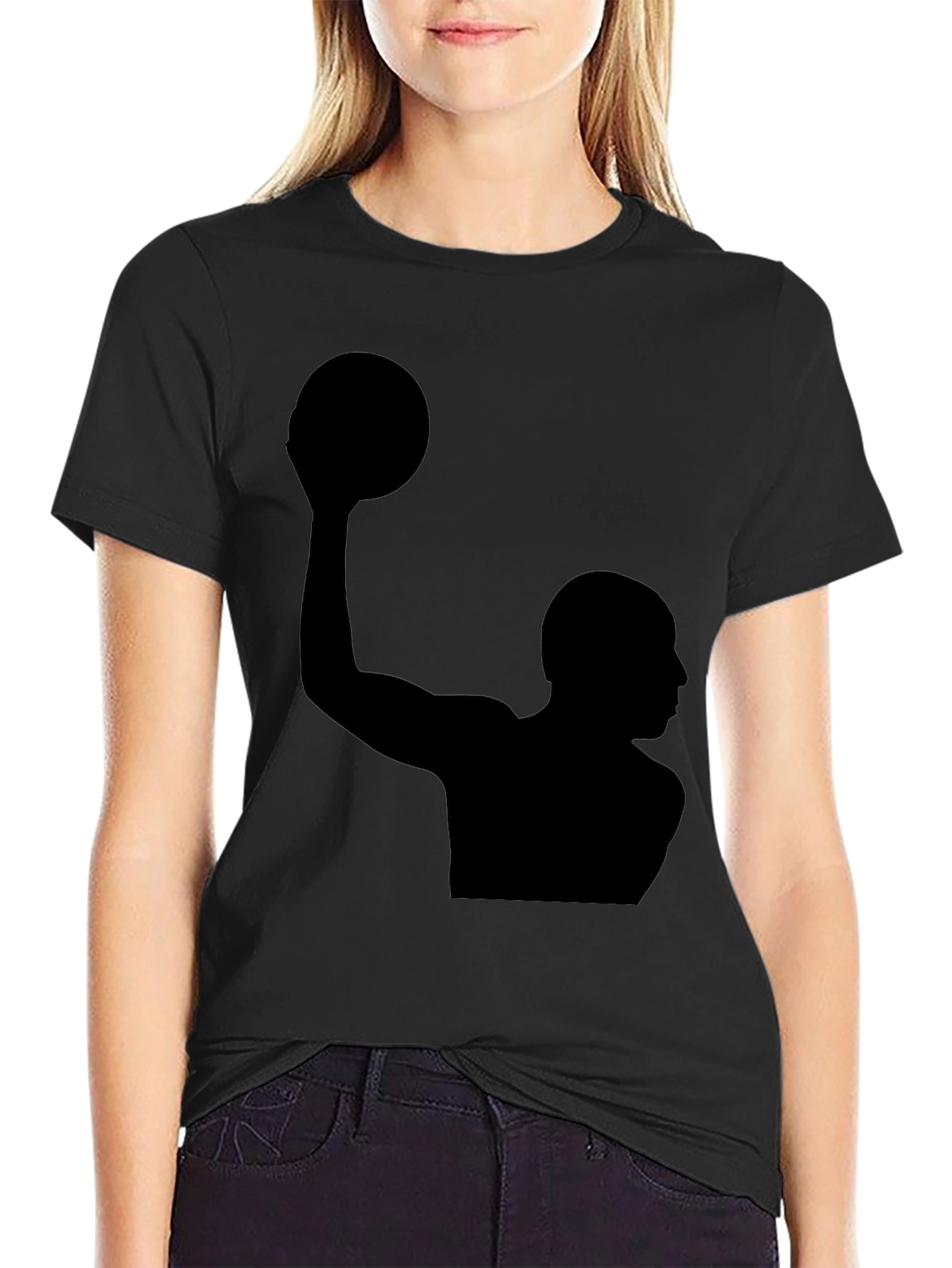 Basketball Silhouette Graphic Tee - Classic Black