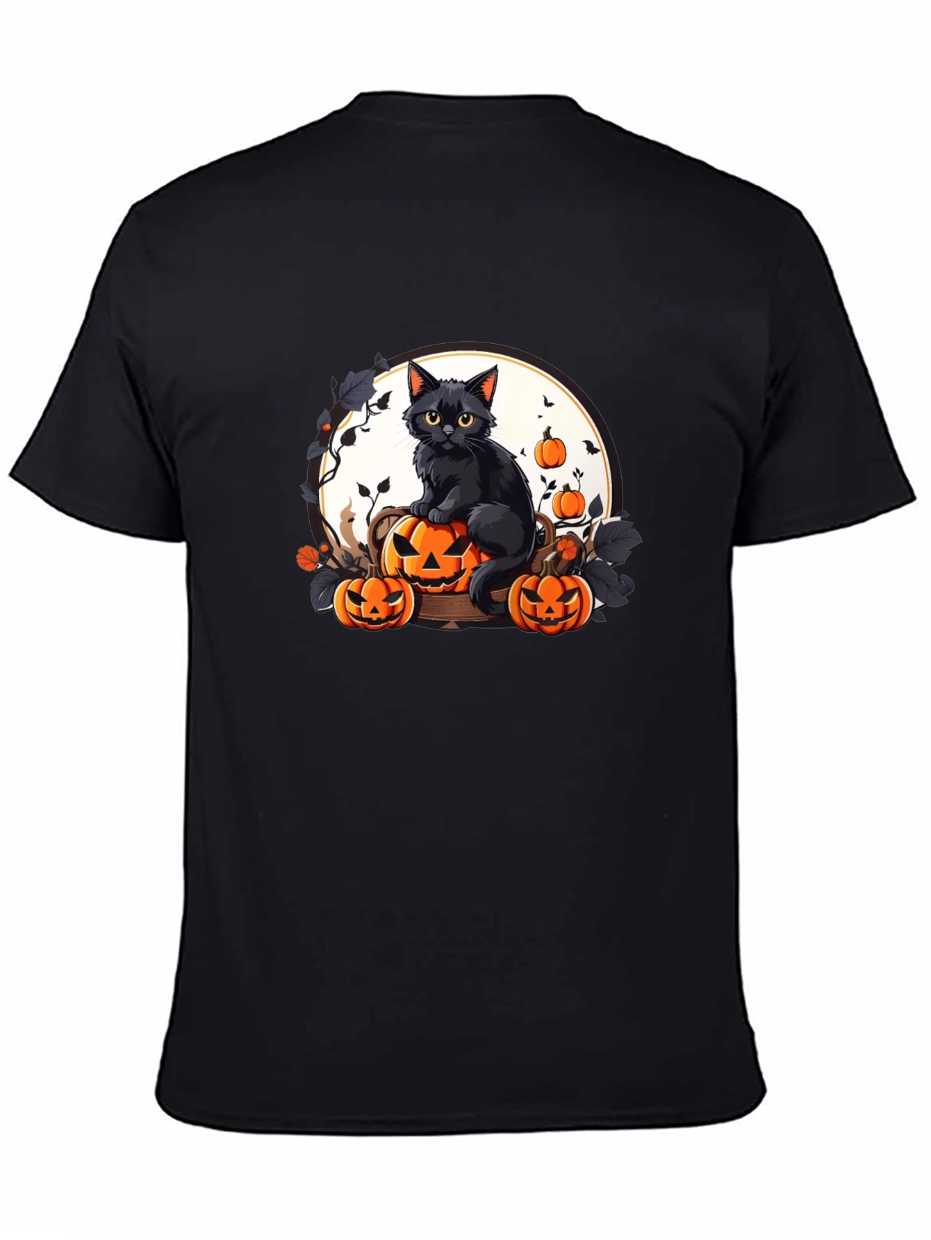 Halloween Black Cat Pumpkin T-Shirt