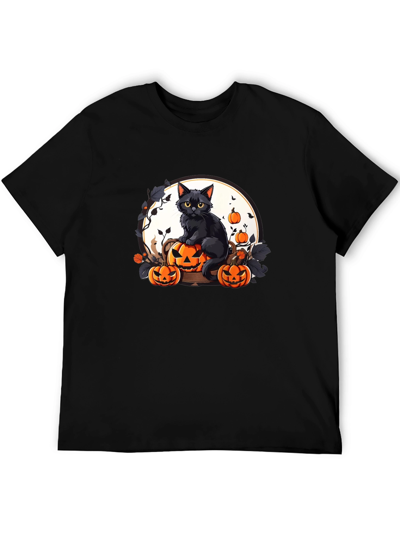 Halloween Black Cat Pumpkin T-Shirt