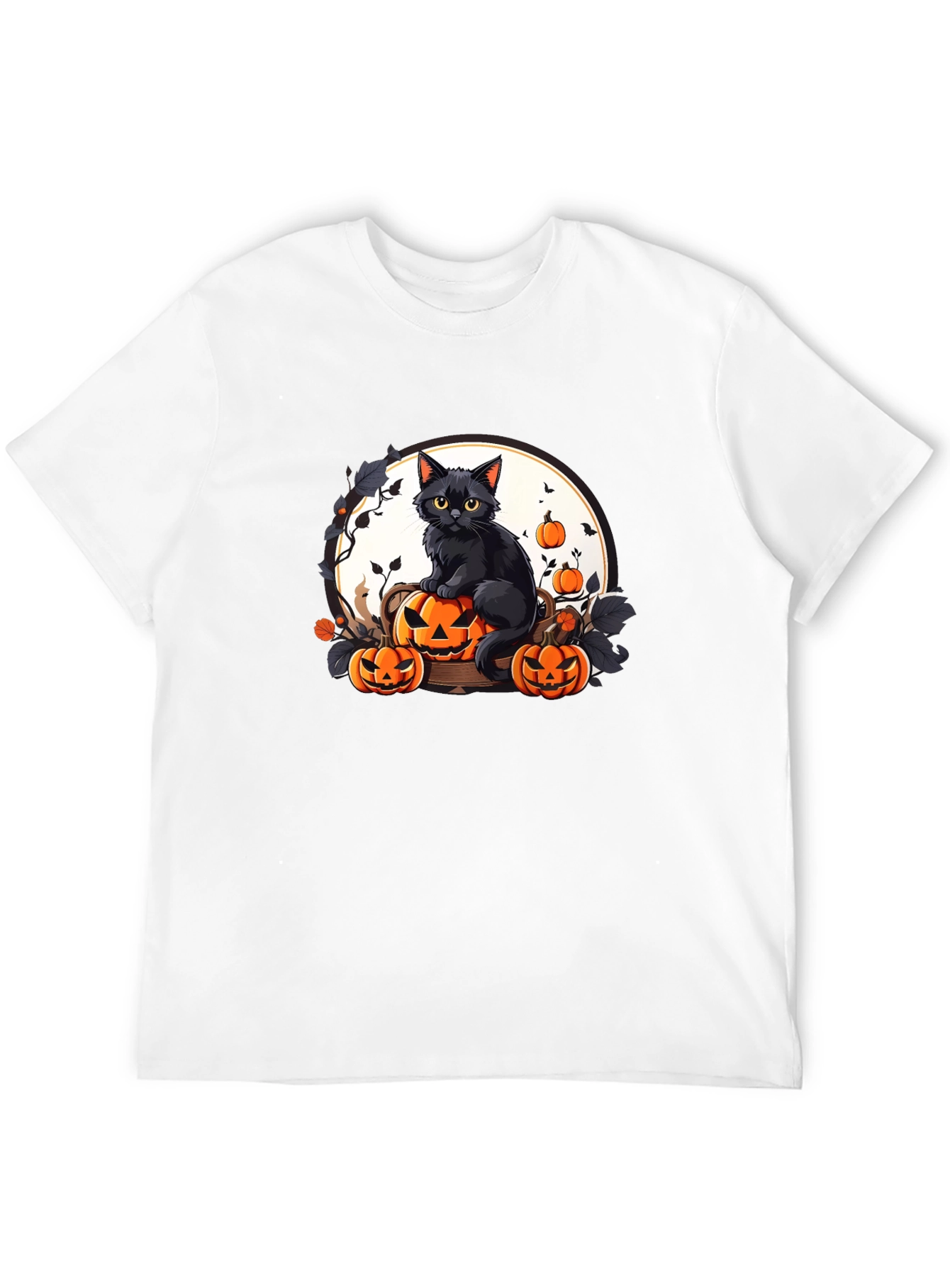 Halloween Black Cat Pumpkin T-Shirt