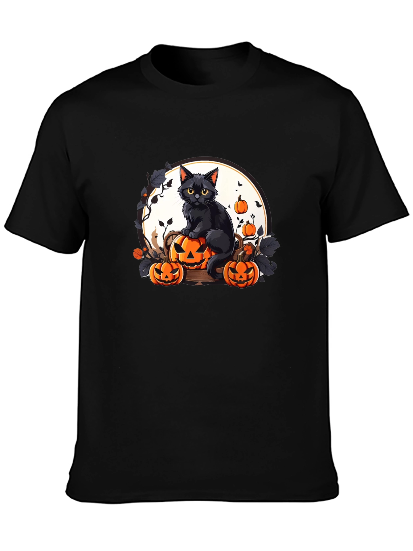 Halloween Black Cat Pumpkin T-Shirt