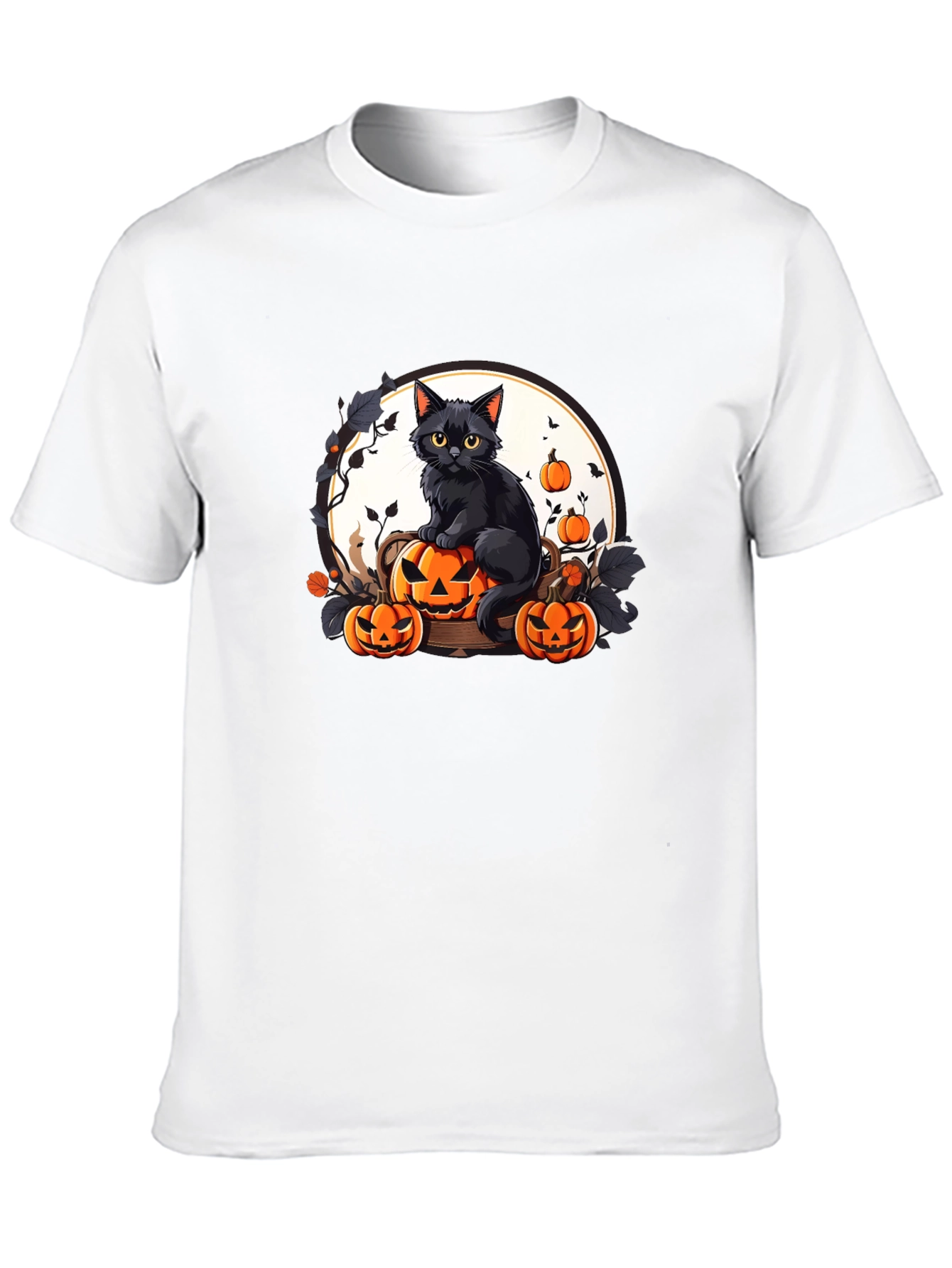 Halloween Black Cat Pumpkin T-Shirt