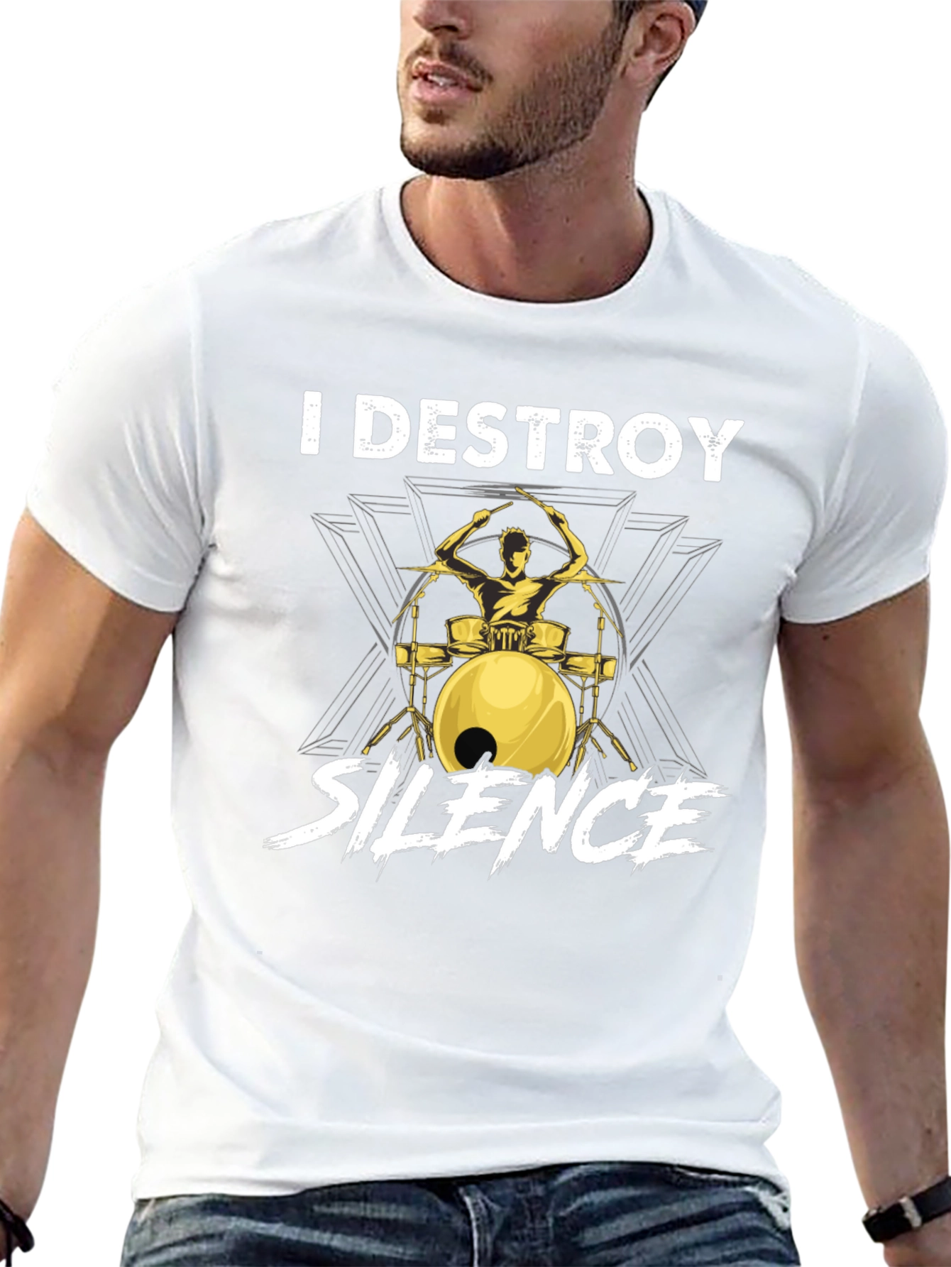 I Destroy Silence Drummer Graphic Tee