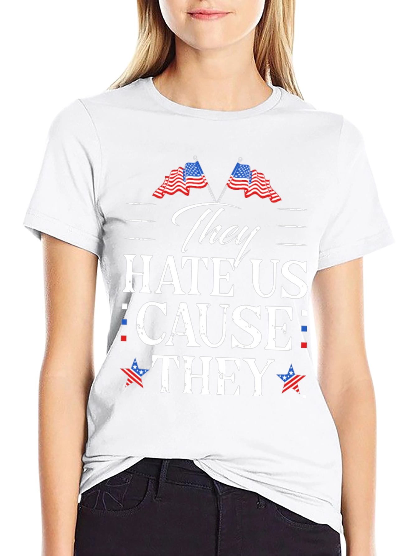They Hate Us T-Shirt Patriotic USA Flag