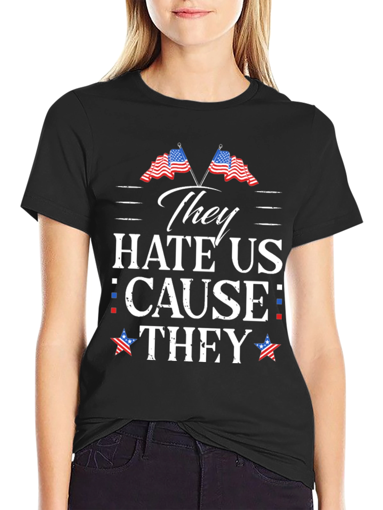 They Hate Us T-Shirt Patriotic USA Flag