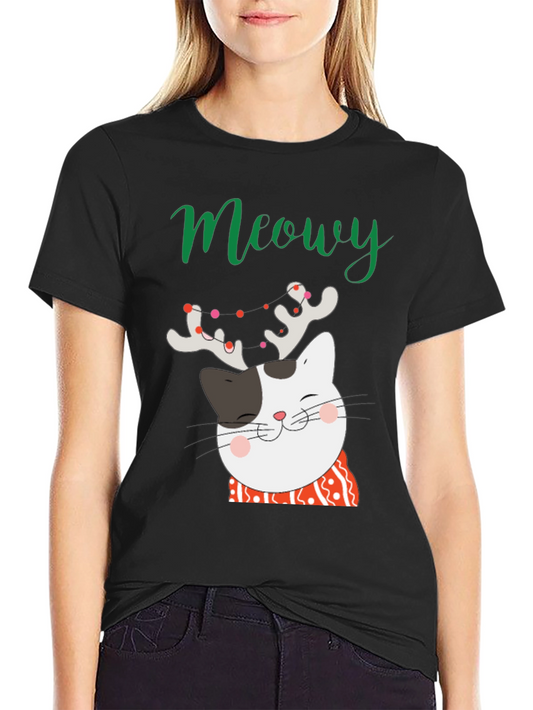 Meowy Christmas Cat T-Shirt