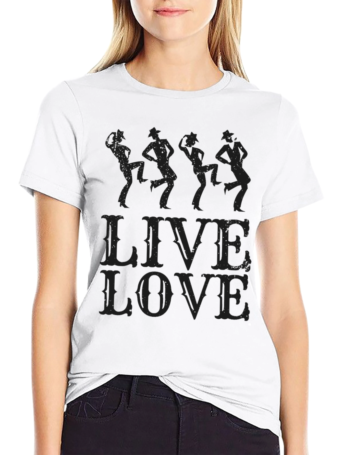 Mens Black Live Love Graphic T-Shirt