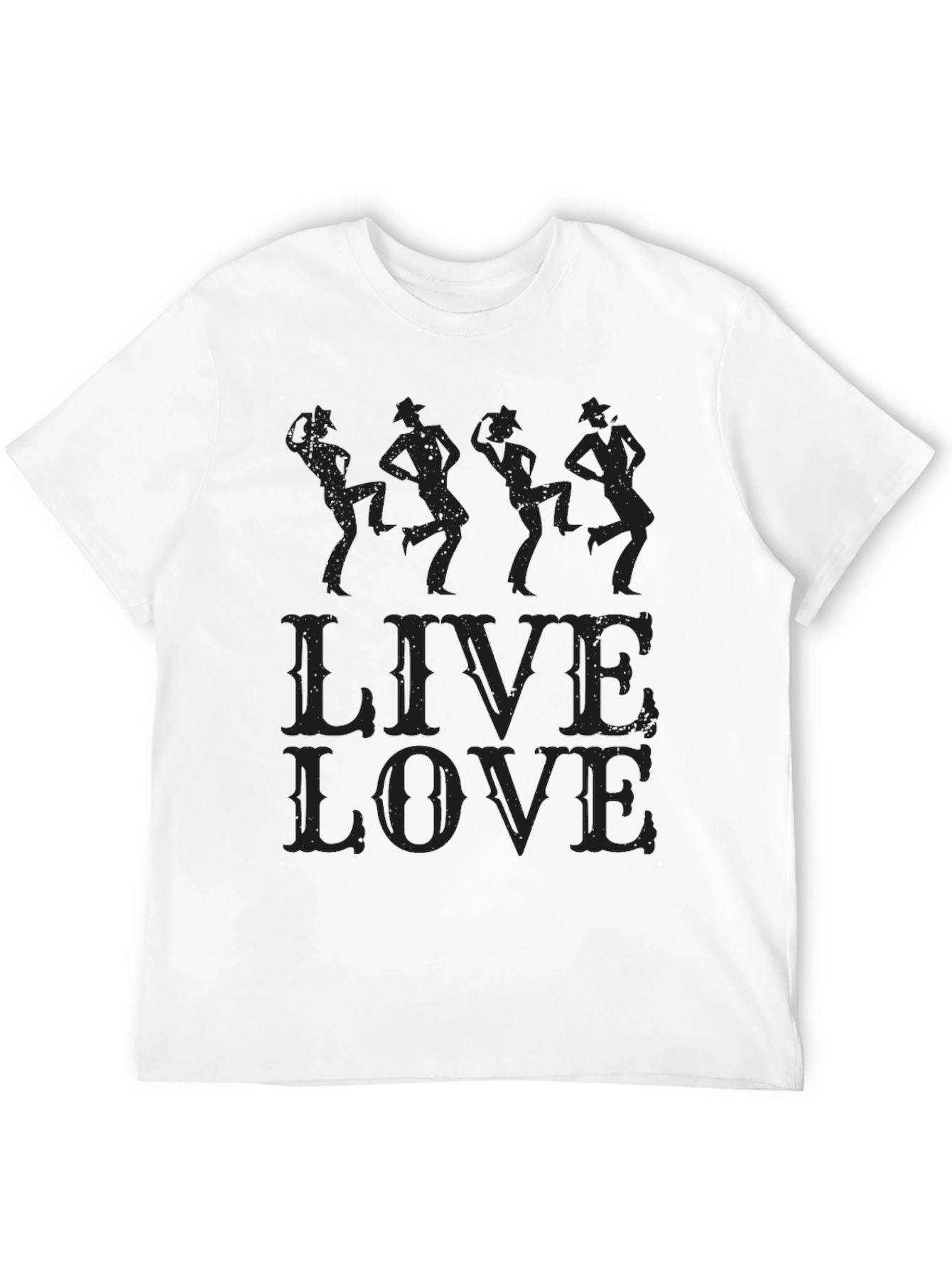 Mens Black Live Love Graphic T-Shirt