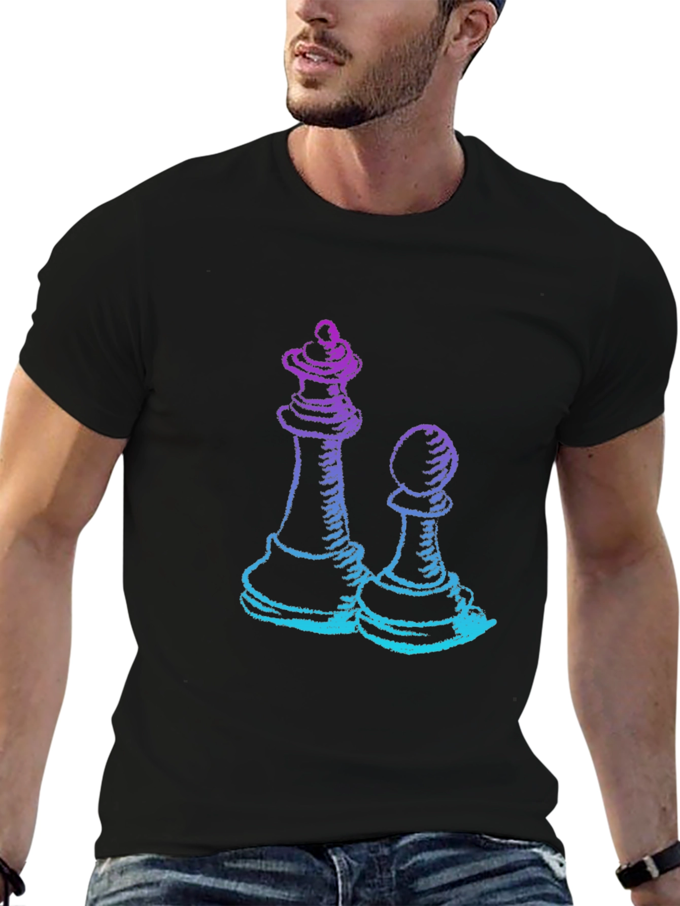 Chess Queen & Pawn Graphic Tee - Game On!