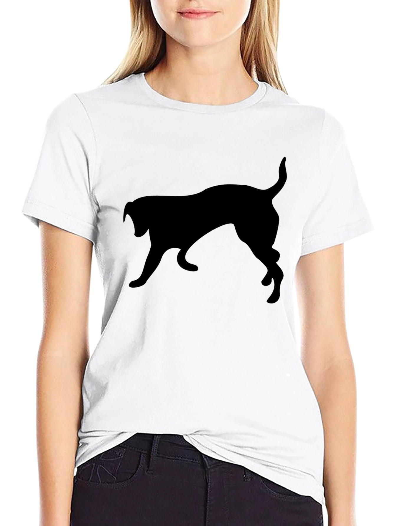 Black Dog Silhouette T-Shirt - Casual Comfort