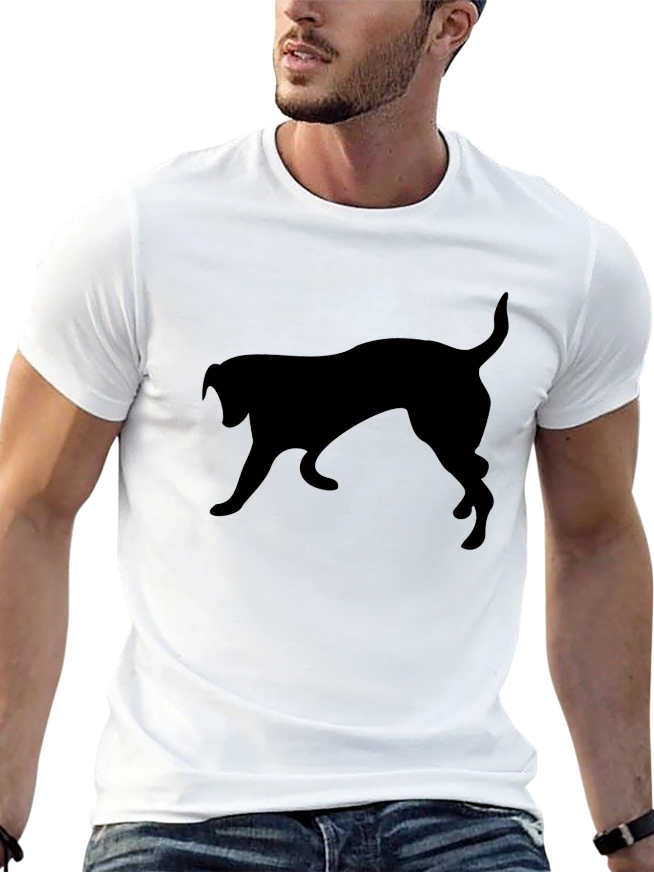 Black Dog Silhouette T-Shirt - Casual Comfort