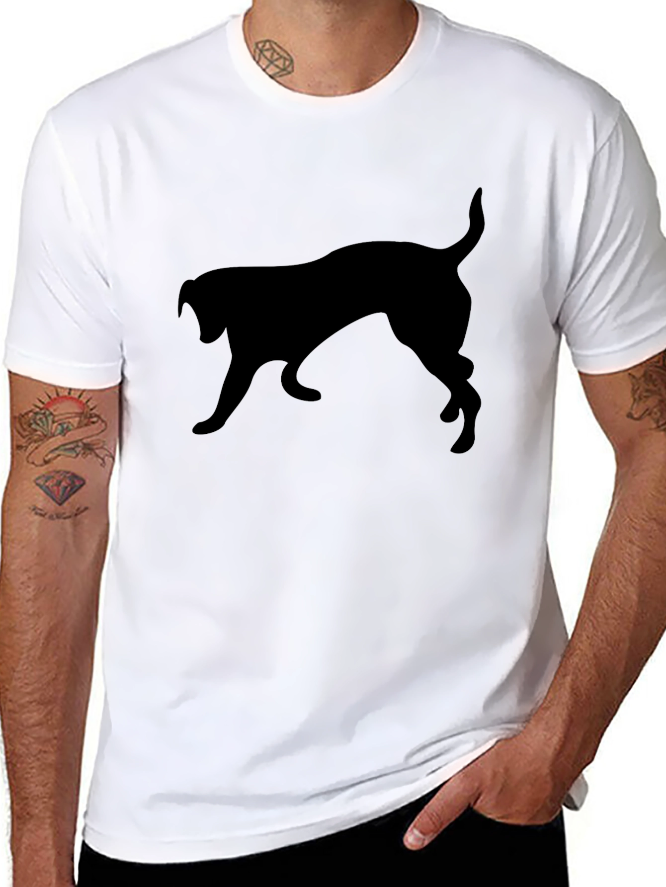 Black Dog Silhouette T-Shirt - Casual Comfort