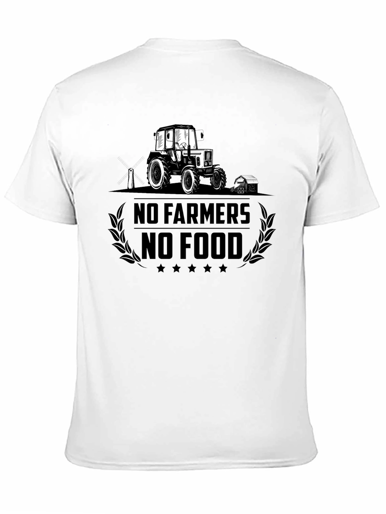 No Farmers No Food Black Graphic T-Shirt