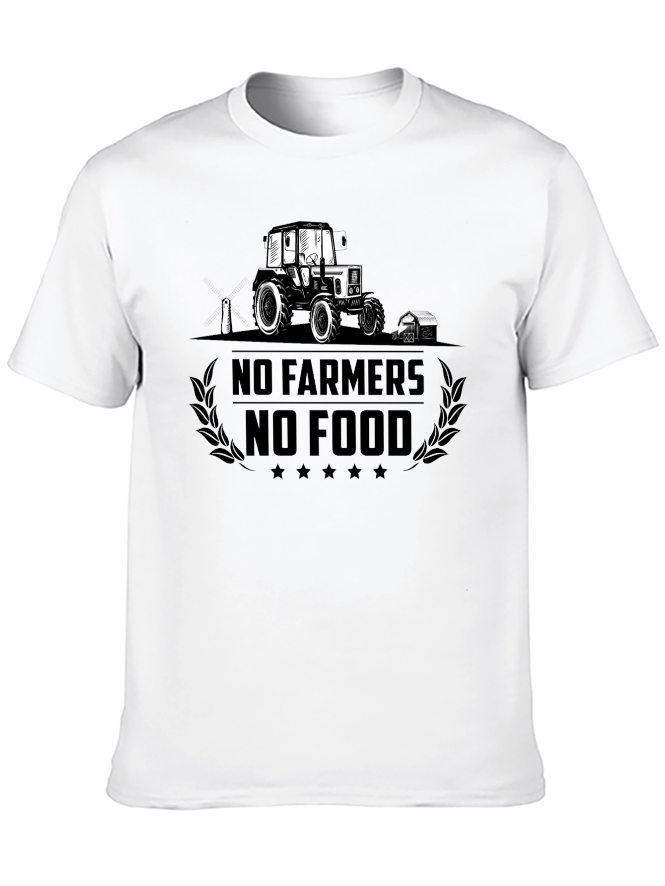 No Farmers No Food Black Graphic T-Shirt