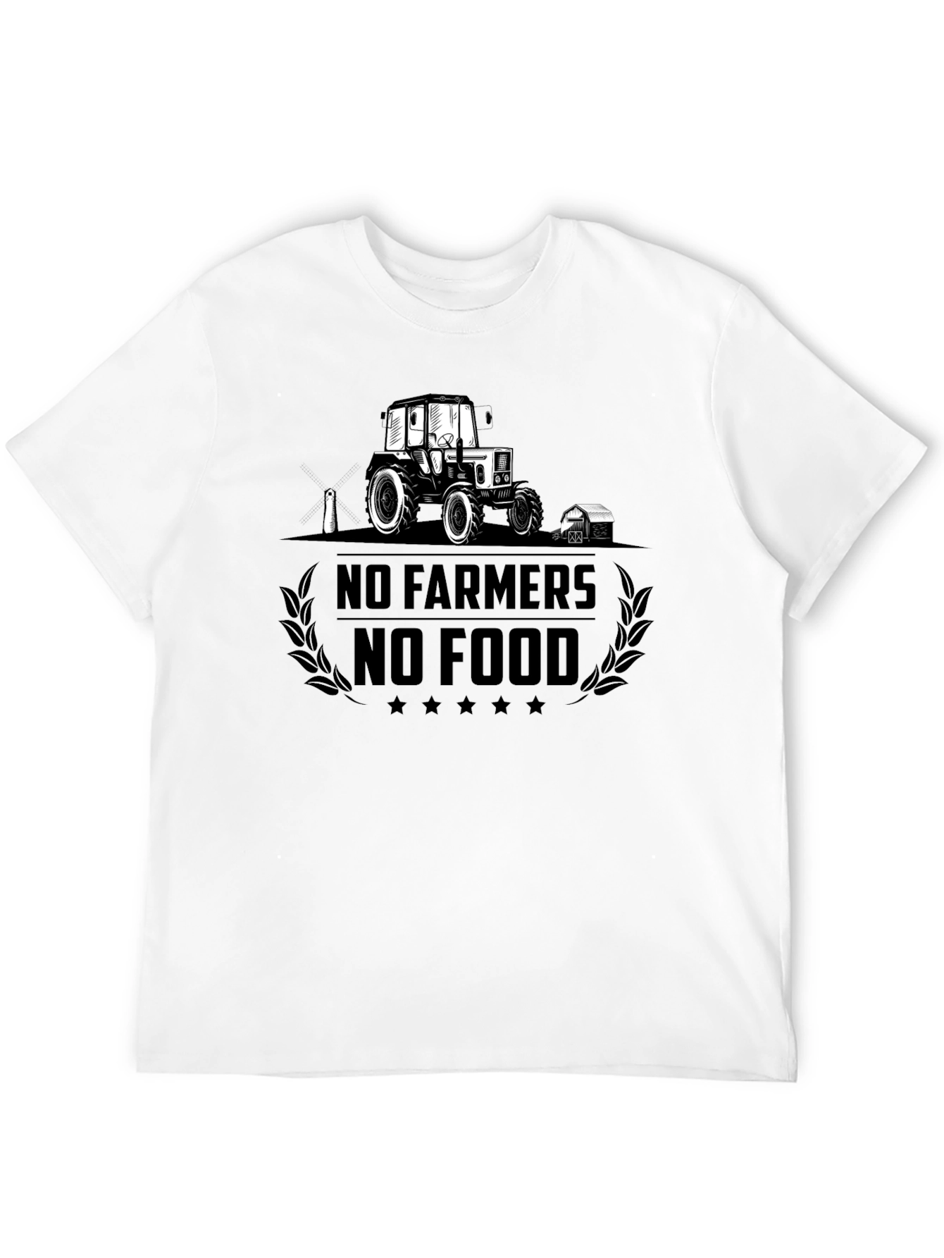 No Farmers No Food Black Graphic T-Shirt