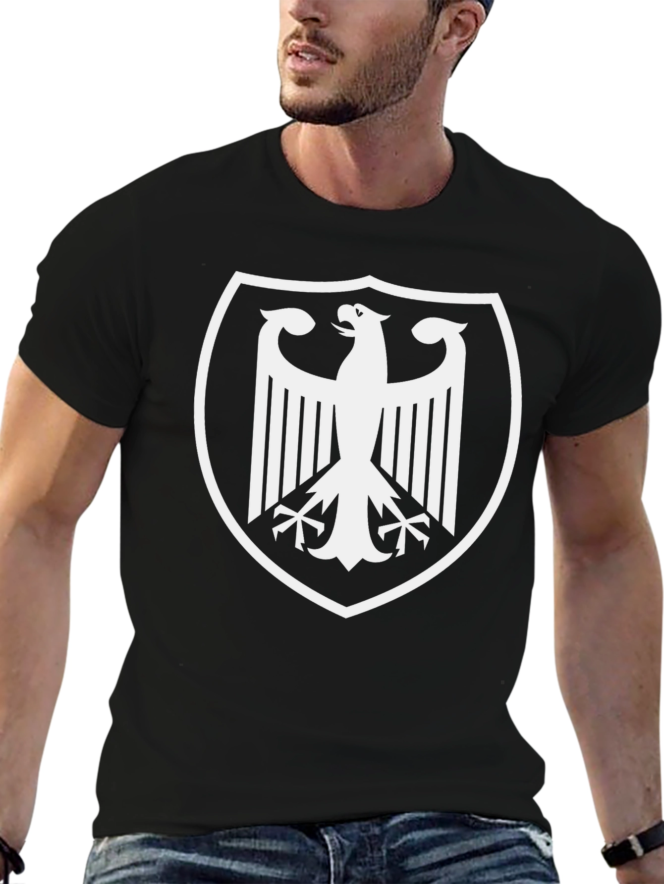 German Eagle Crest Black T-Shirt