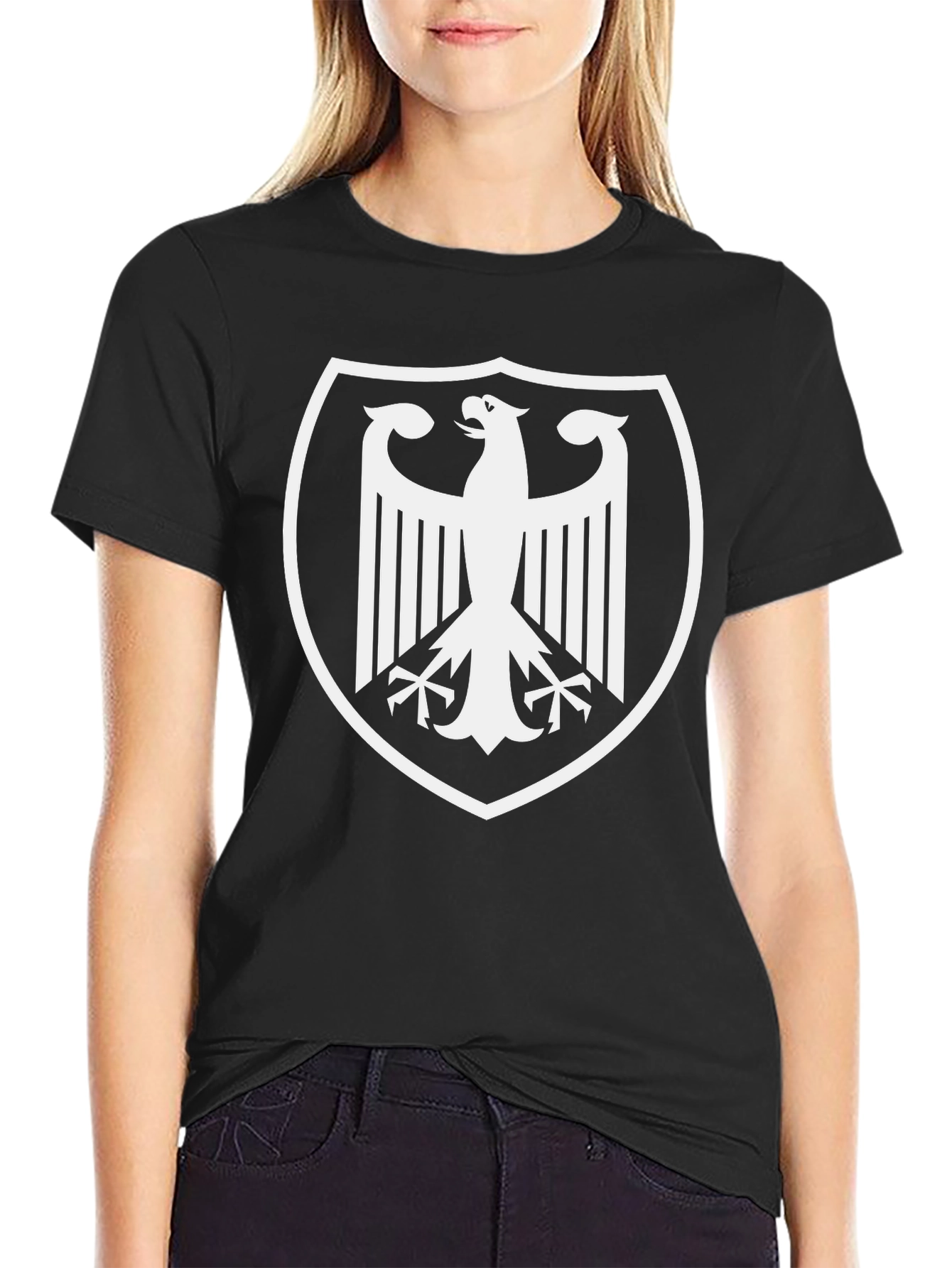 German Eagle Crest Black T-Shirt