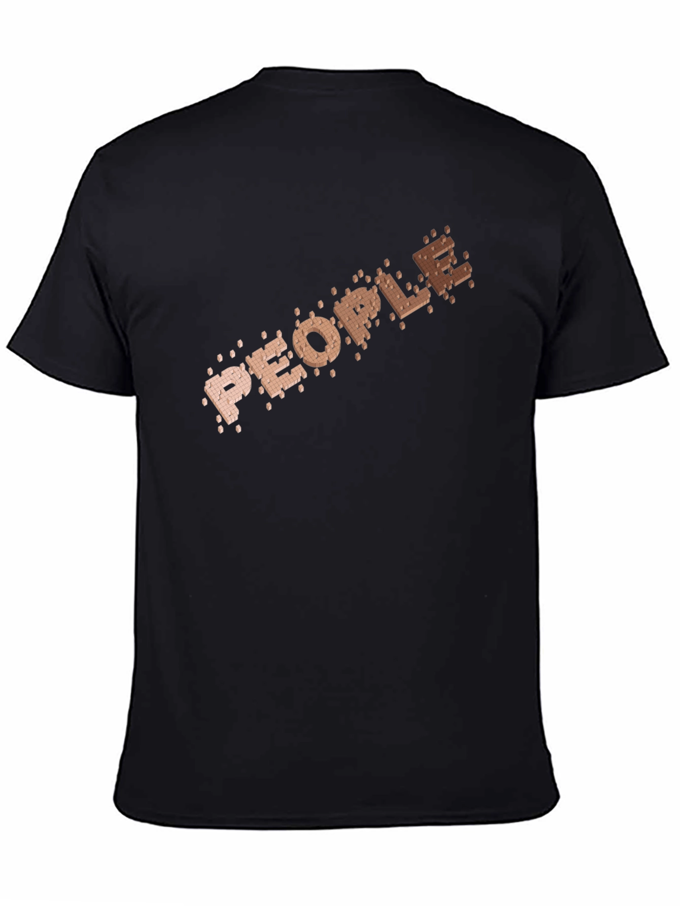 People Brick Pattern Black Tee