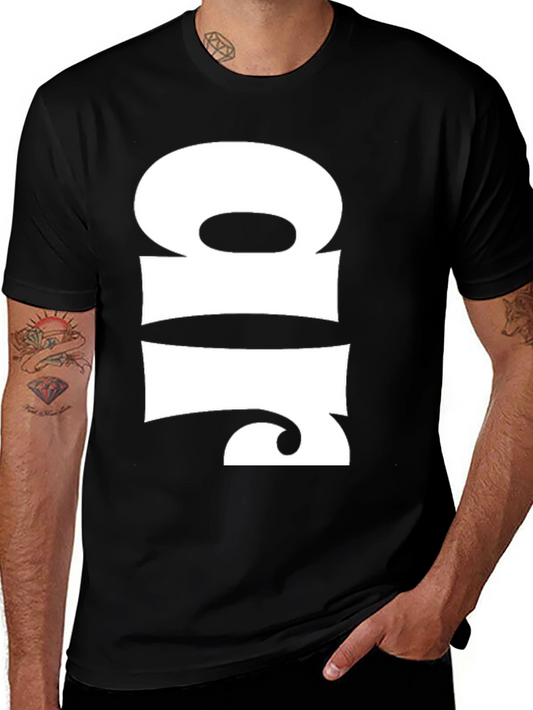 Abstract White Design on Black T-Shirt