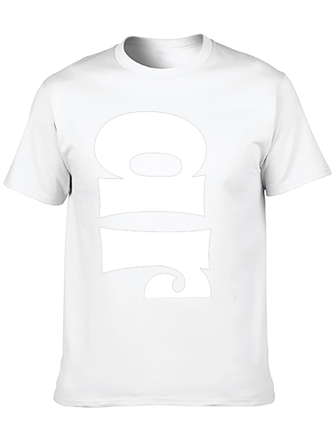 Abstract White Design on Black T-Shirt
