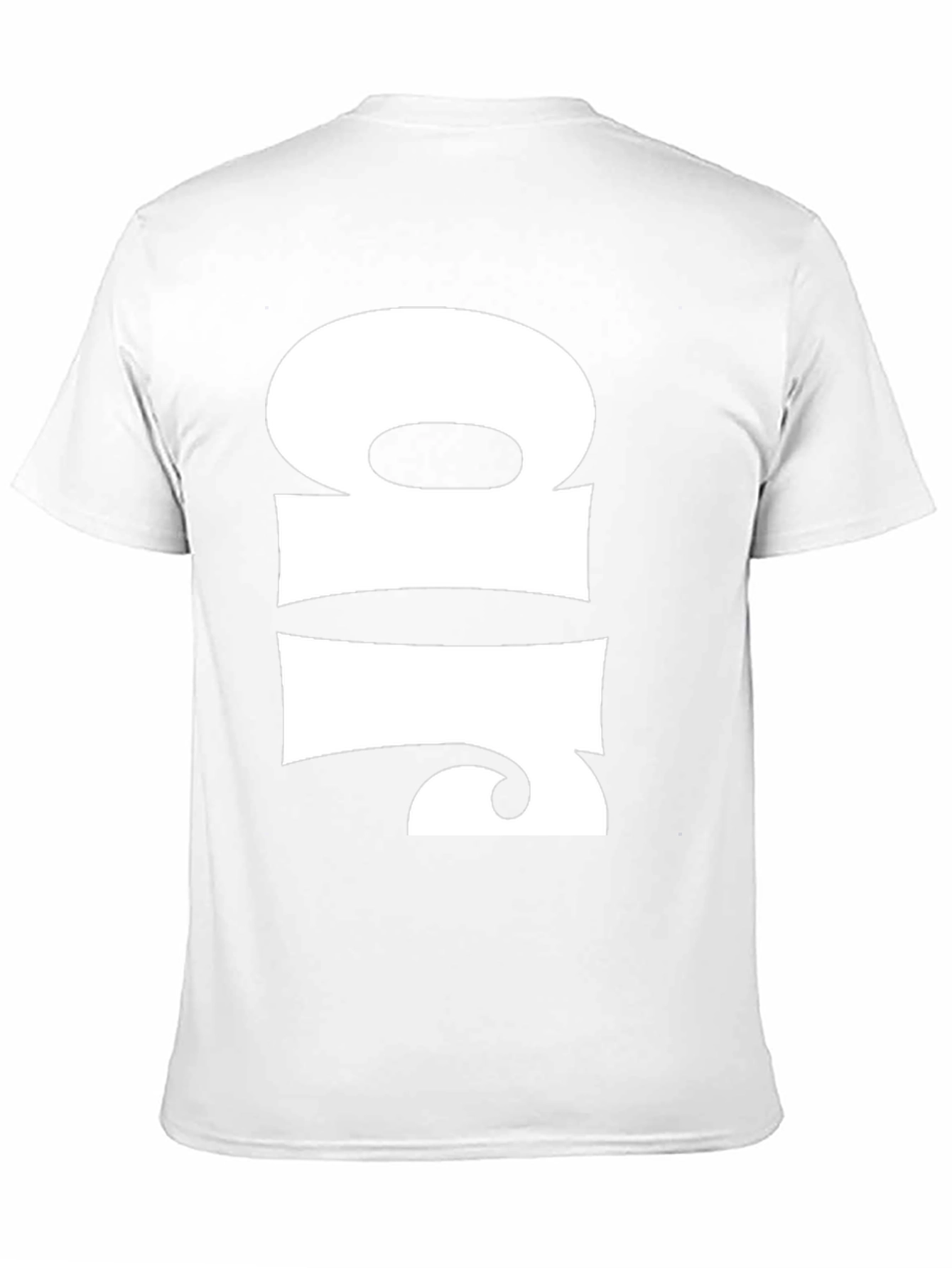 Abstract White Design on Black T-Shirt