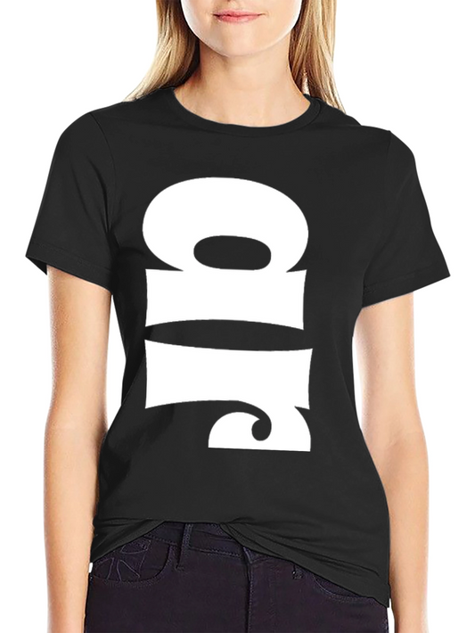 Abstract White Design on Black T-Shirt