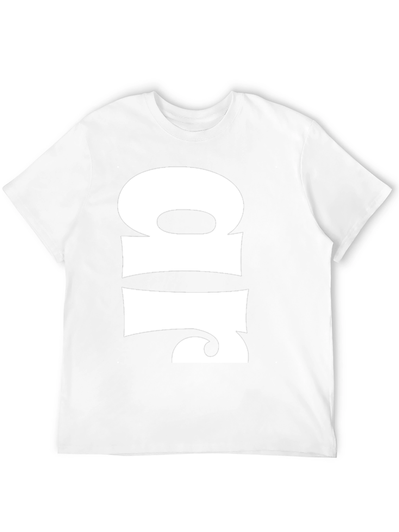 Abstract White Design on Black T-Shirt