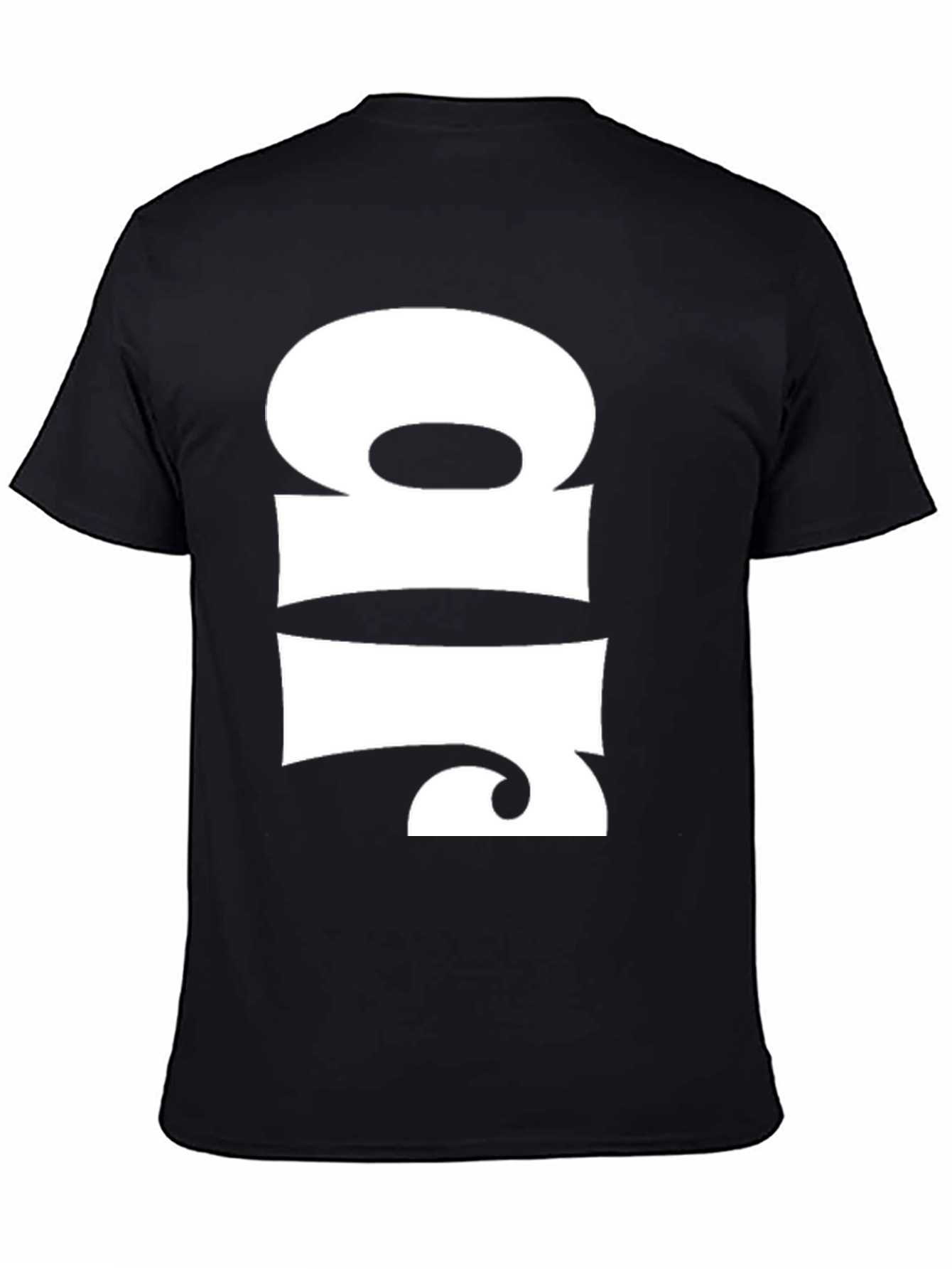 Abstract White Design on Black T-Shirt