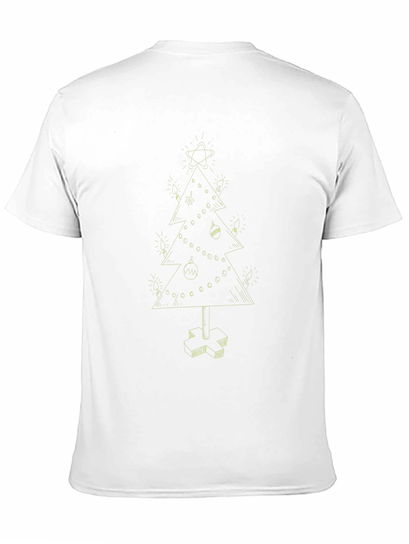 Festive Christmas Tree Graphic Tee - Black