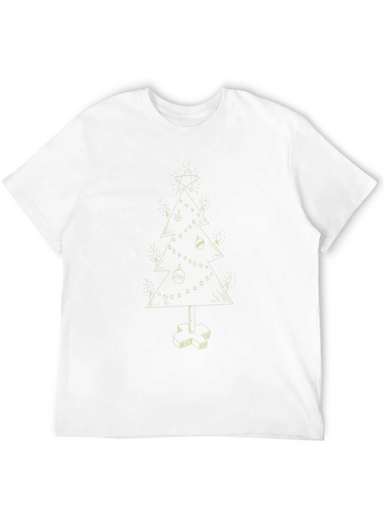 Festive Christmas Tree Graphic Tee - Black