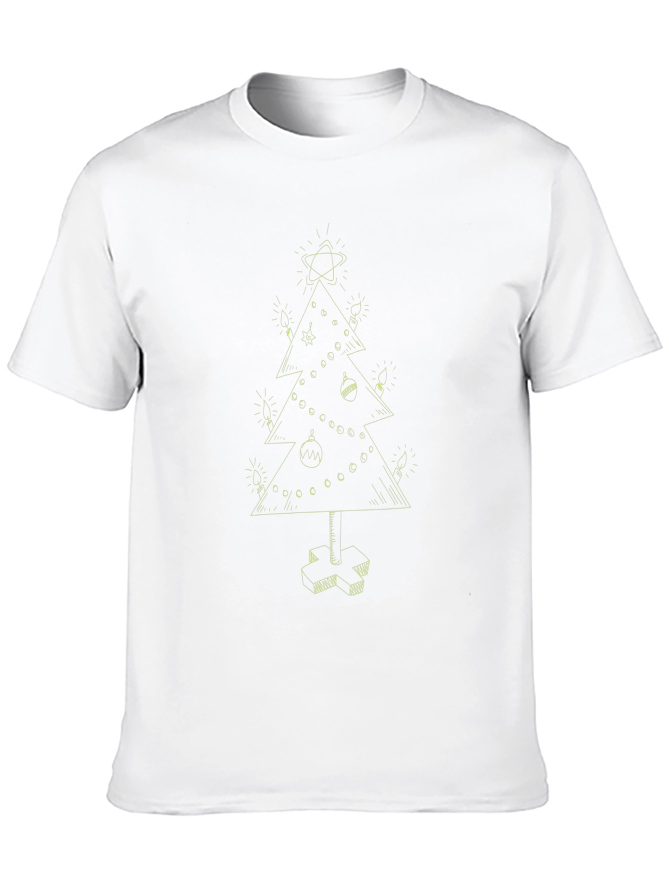 Festive Christmas Tree Graphic Tee - Black