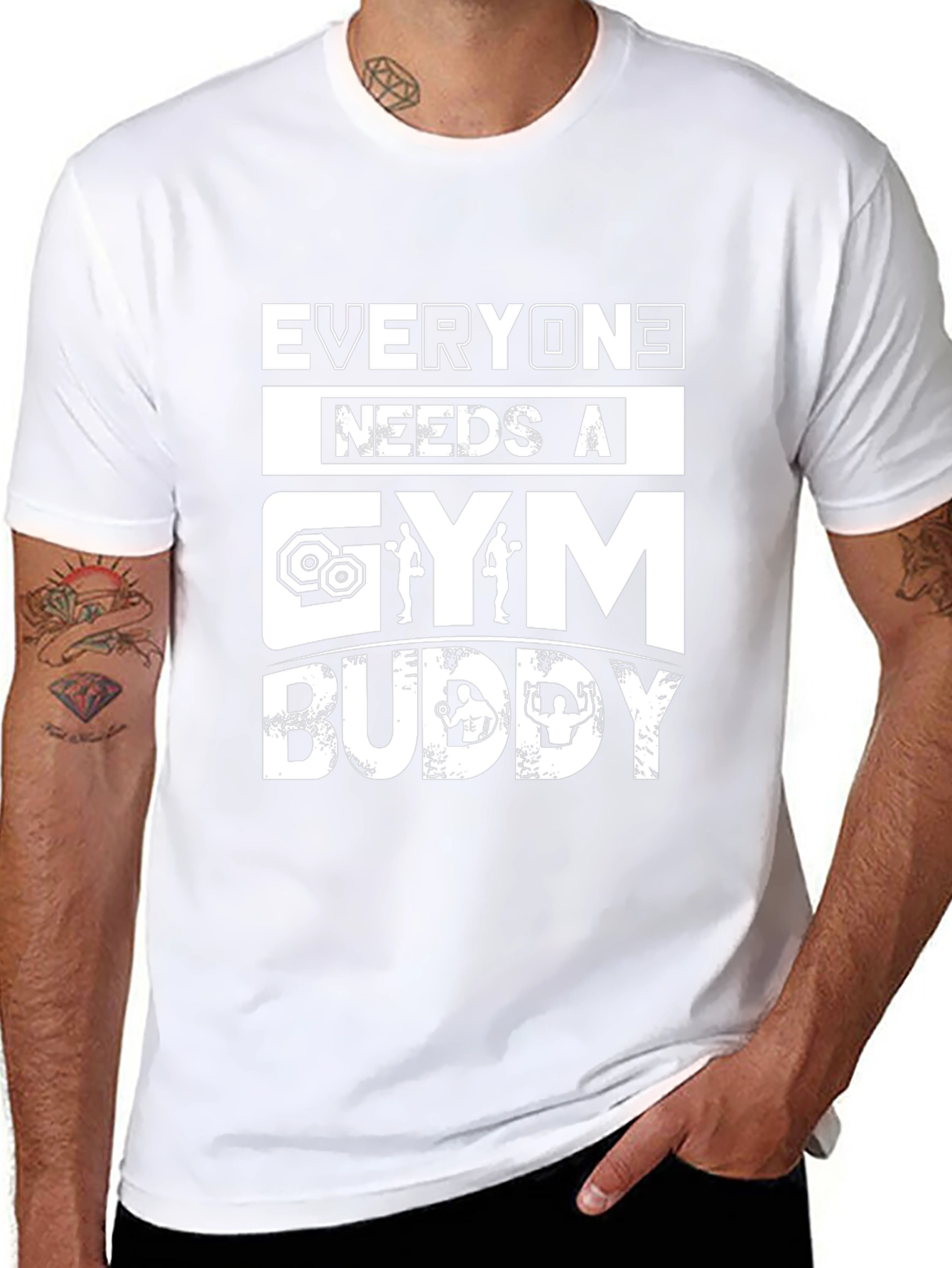 Everyone Needs A Gym Buddy Black T-Shirt