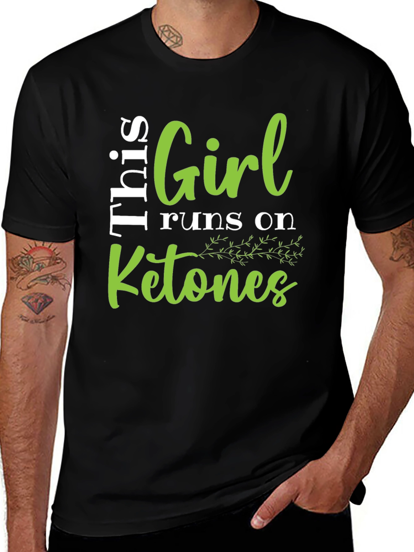 Girl Runs on Ketones Graphic Tee - Black