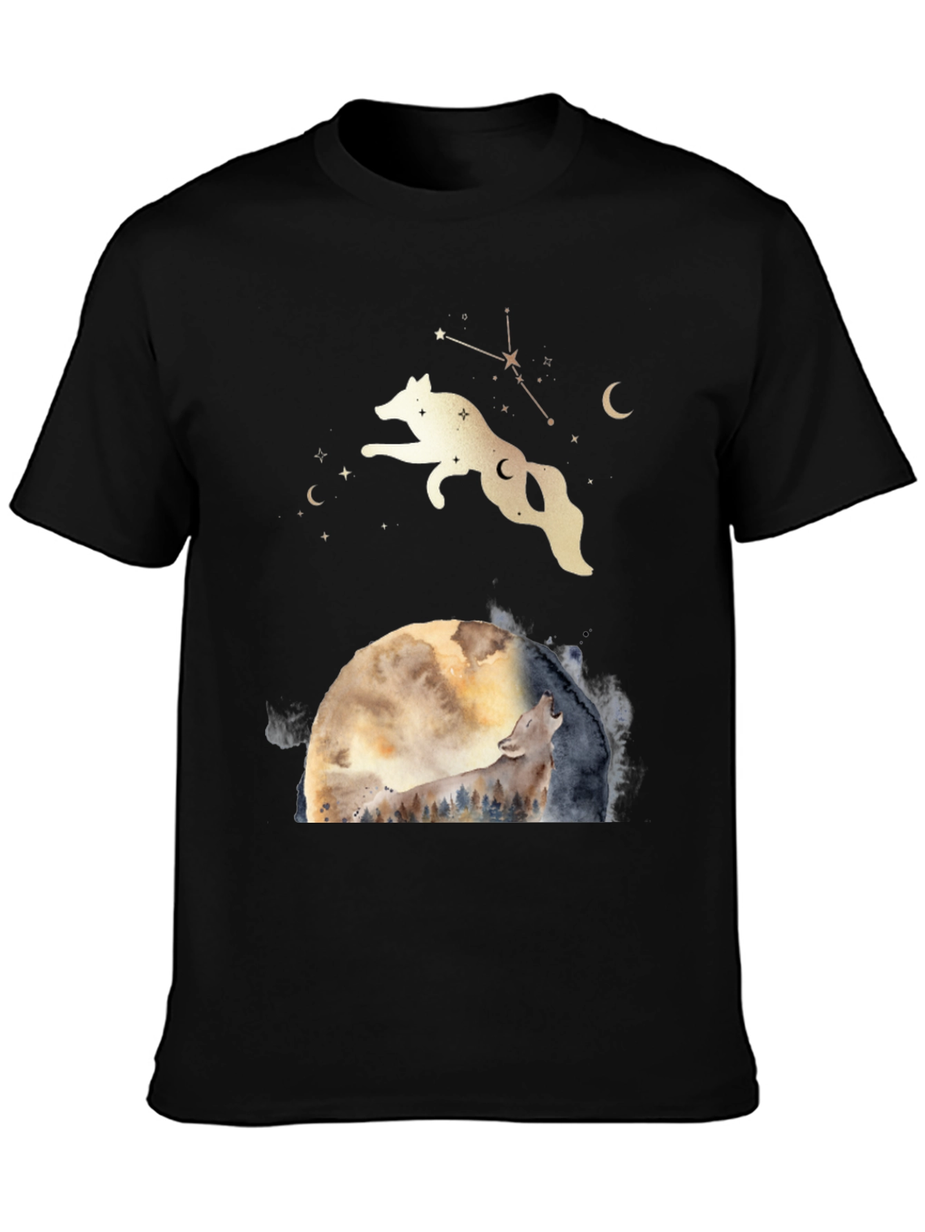 Wolf Moon Graphic Tee - Celestial T-Shirt